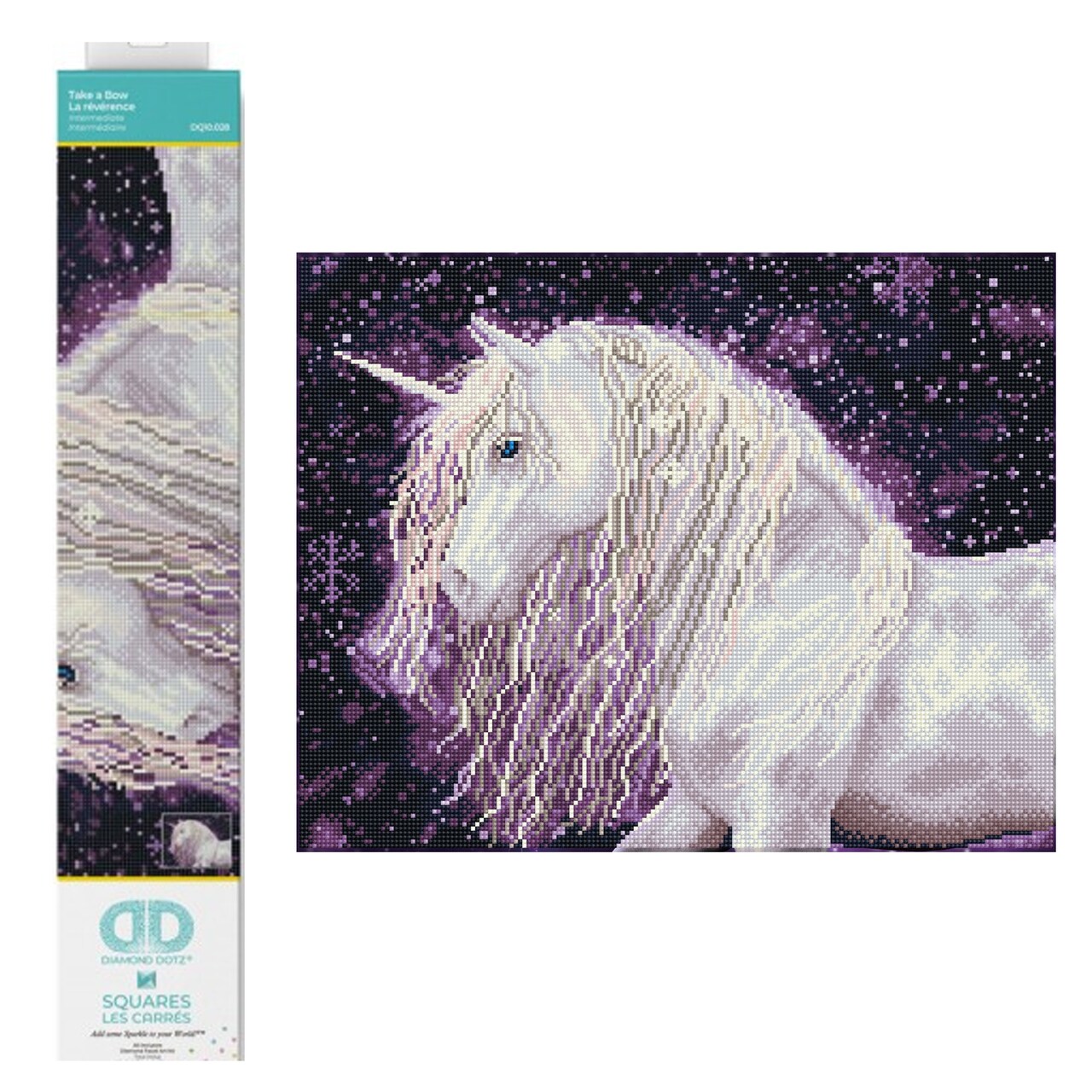 Diamond Dotz Take a Bow Unicorn Diamond Painting Kits for Adults - Diamond Art Kits a Relaxing Creative Craft Kit with Dotz Gems 18.5"x14.6"